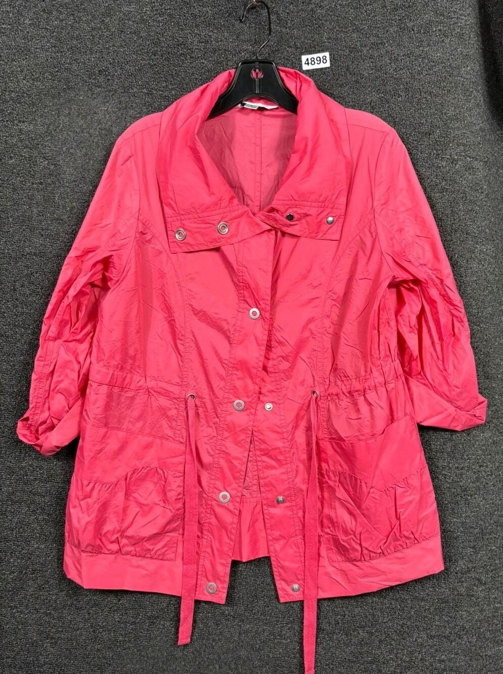 Pendleton Windbreaker Jacket Womens Size S Pink Roll Tab Sleeves Button Closure
